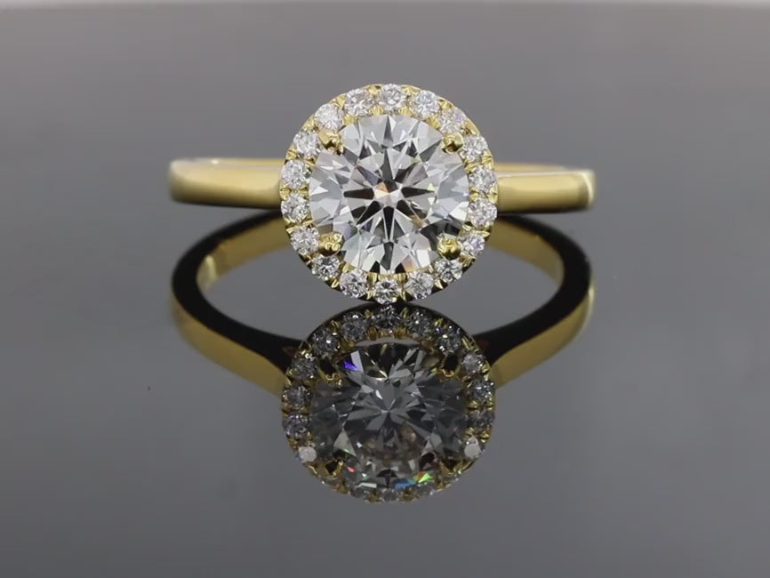 Charger et lire la vidéo dans la visionneuse de la Galerie, Halo 2.00 Ct Diamond engagement ring
