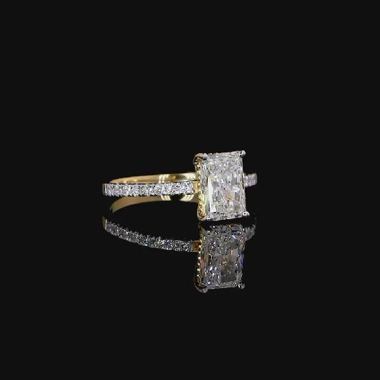 Load and play video in Gallery viewer, Radiant Brilliance Diamond engagement ring
