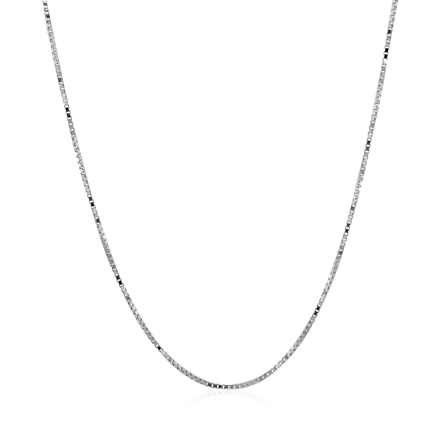 14k White Gold Classic Box Chain 0.7mm