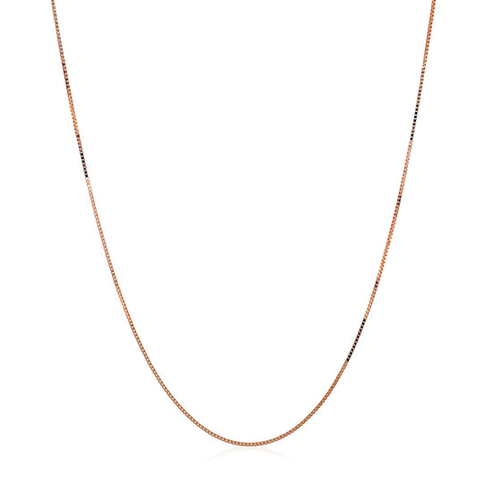 14k Rose Gold Classic Box Chain 0.45mm