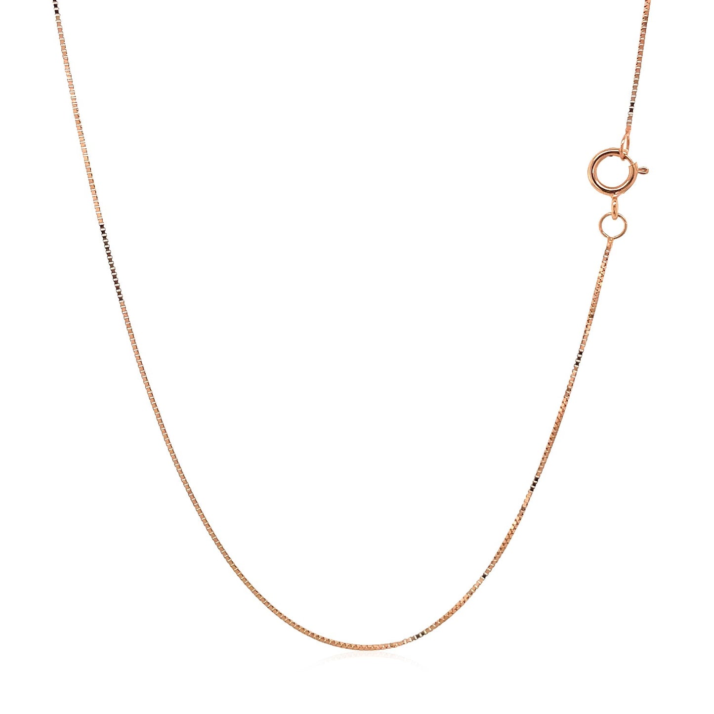 14k Rose Gold Classic Box Chain 0.45mm