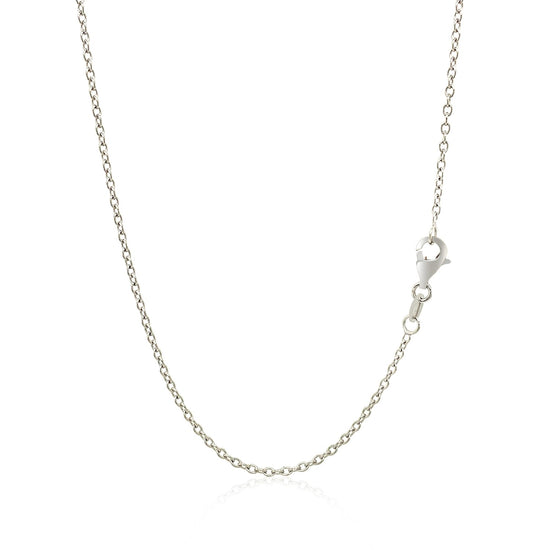 18k White Gold Round Cable Chain 1.5mm