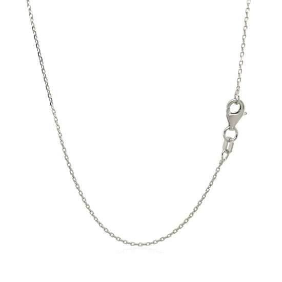 14k White Diamond Cut Cable Link Chain 0.8mm