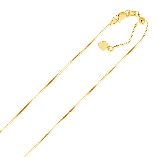 14k Yellow Gold Adjustable Box Chain 0.7mm