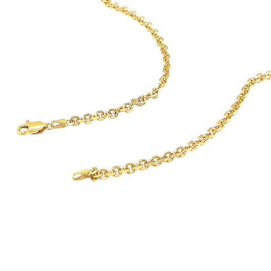 4.0mm 14k Yellow Gold Diamond Cut Cable Link Chain