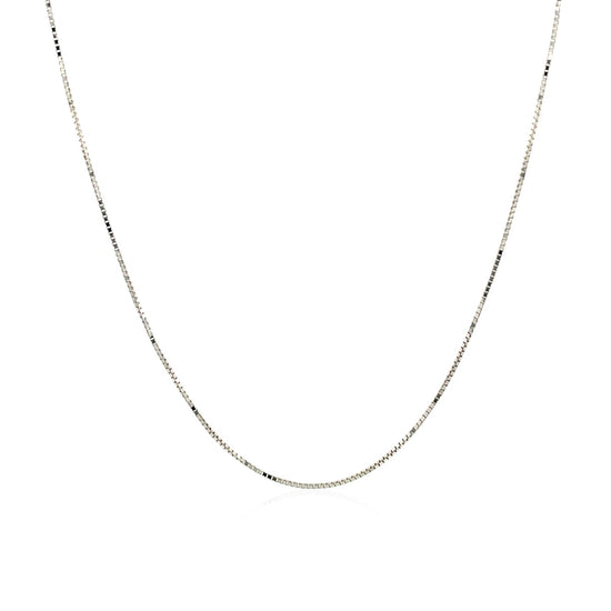 14k White Gold Classic Box Chain 0.6mm