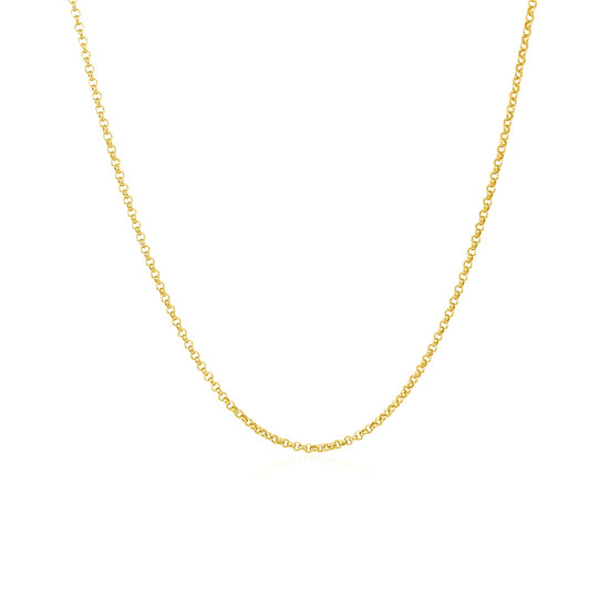 14k Yellow Gold Diamond Cut Rolo Chain 1.1mm