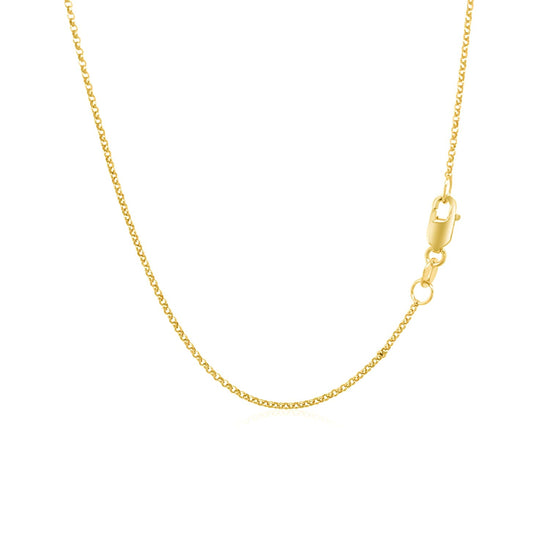 14k Yellow Gold Diamond Cut Rolo Chain 1.1mm