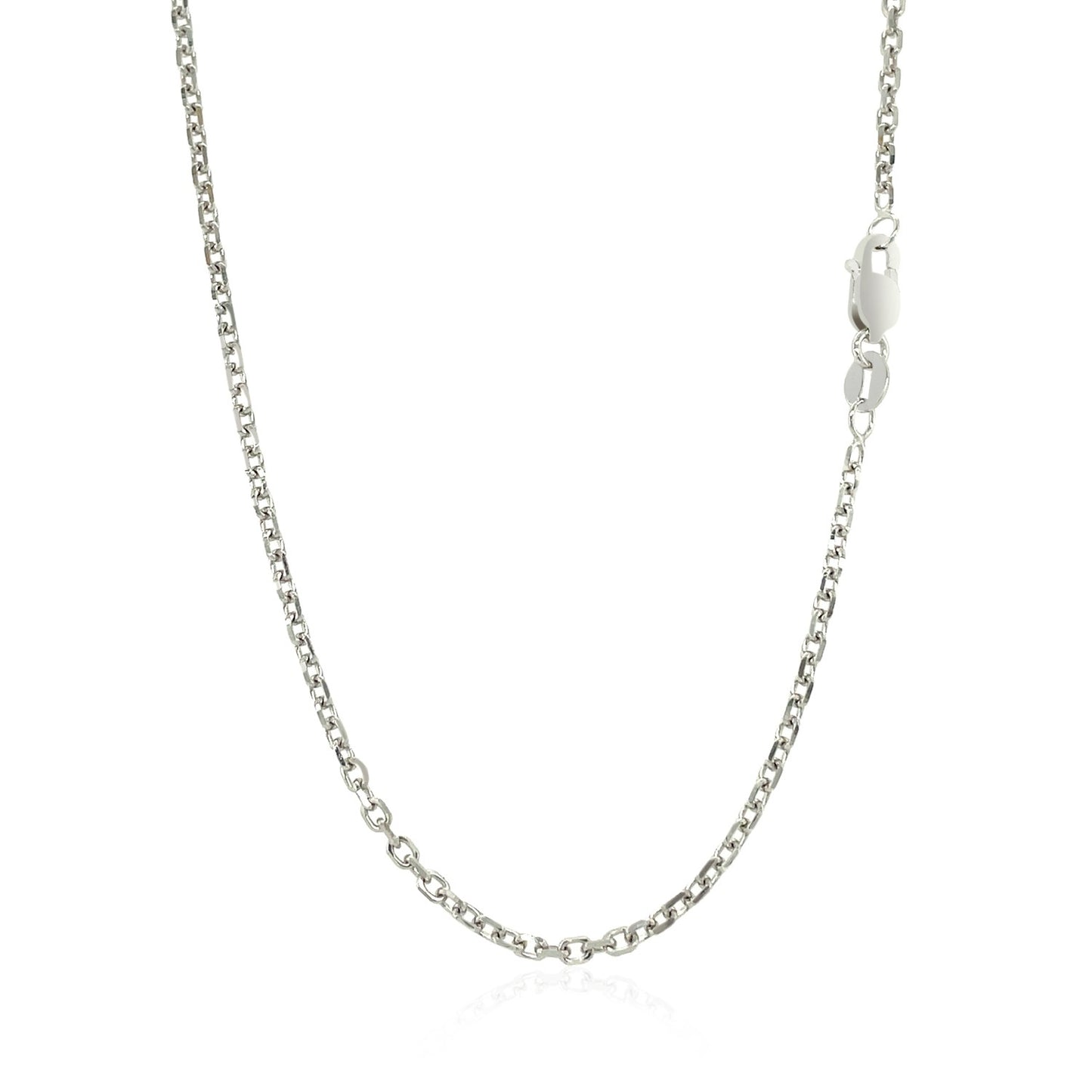 14k White Gold Diamond Cut Cable Link Chain 1.8mm