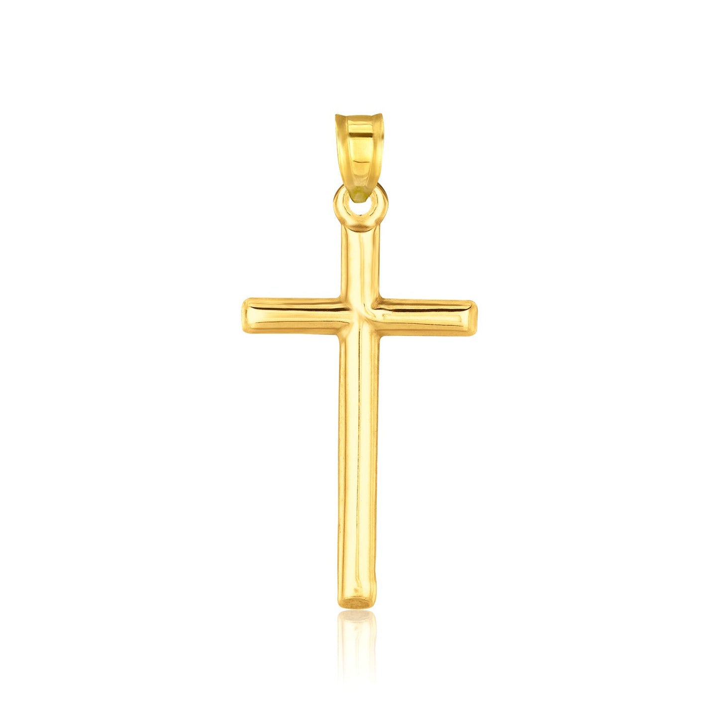 14k Yellow Gold High Polish Cross Pendant