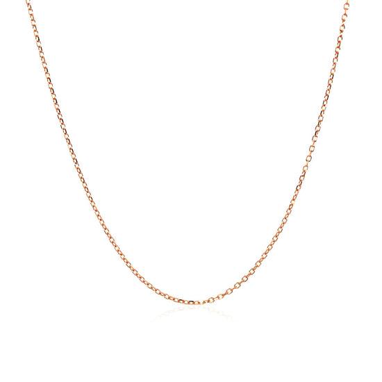 14k Pink Gold Diamond Cut Cable Link Chain 0.8mm