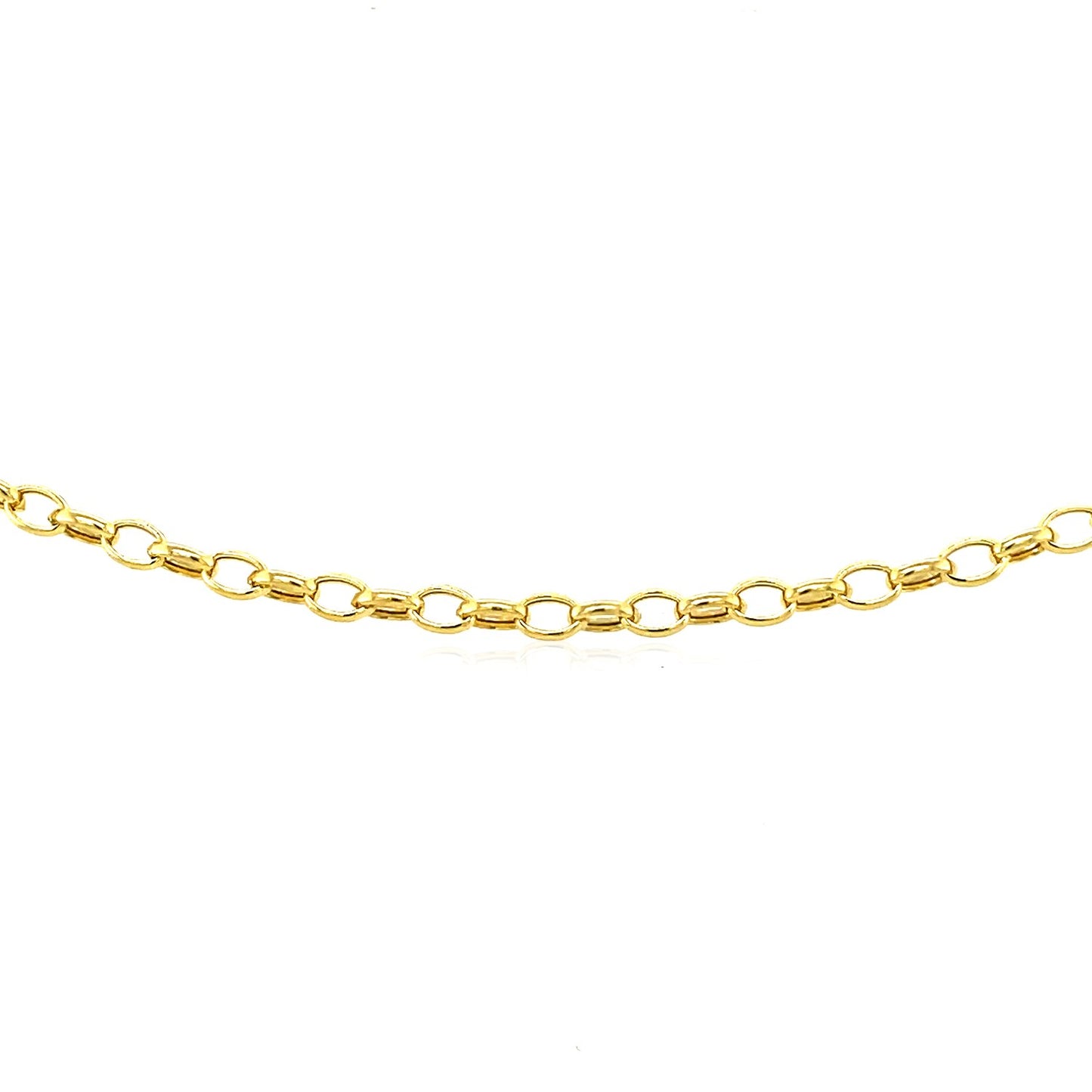 3.2mm 14k Yellow Gold Oval Rolo Chain