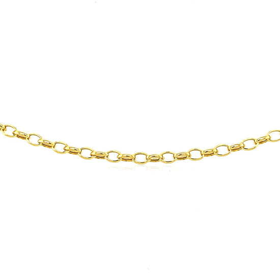 3.2mm 14k Yellow Gold Oval Rolo Chain