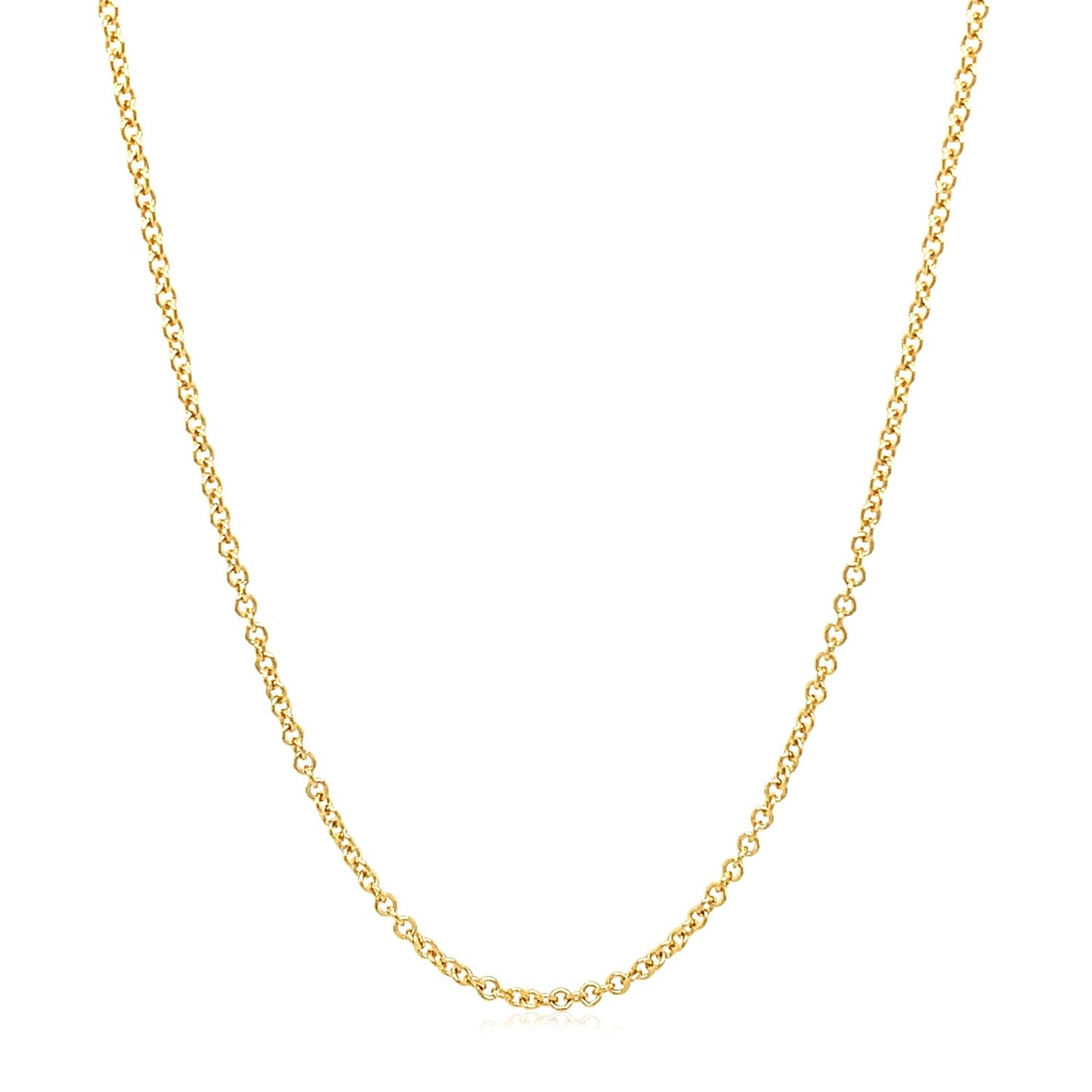 14k Yellow Gold Round Cable Link Chain 1.5mm