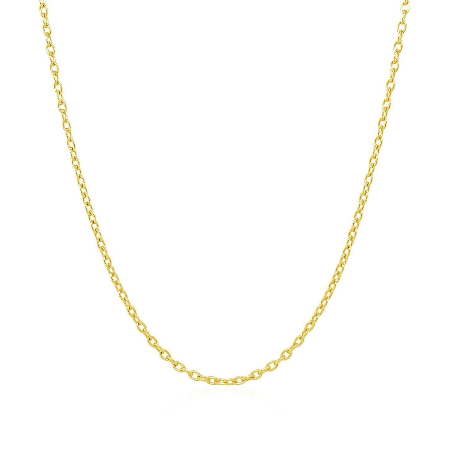 14k Yellow Gold Round Cable Link Chain 1.5mm