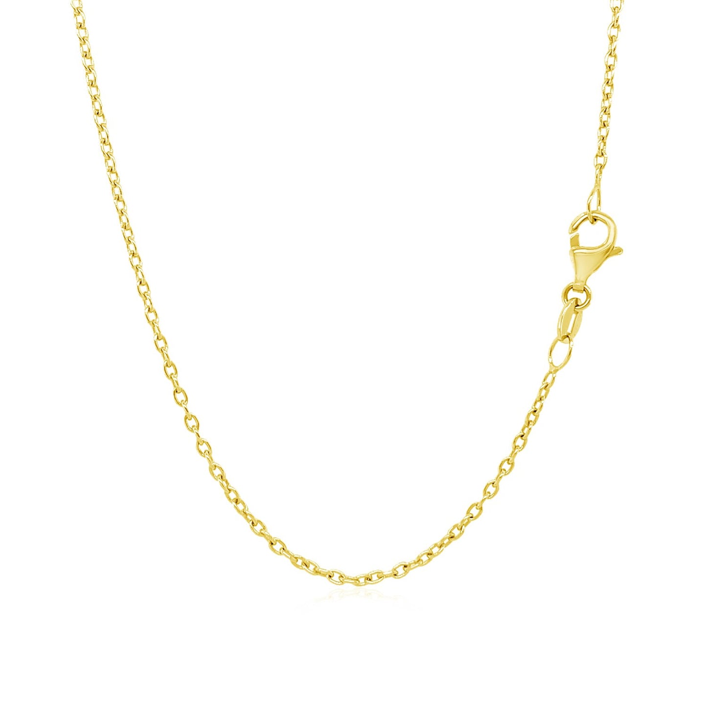 14k Yellow Gold Round Cable Link Chain 1.5mm