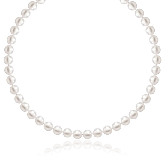 14k Yellow Gold Necklace with White Freshwater Cultured Pearls (6.0mm to 6.5mm)