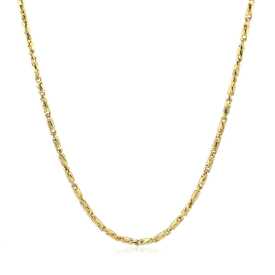 Diamond Cut Fancy Links Pendant Chain in 14k Yellow Gold (1.5mm)