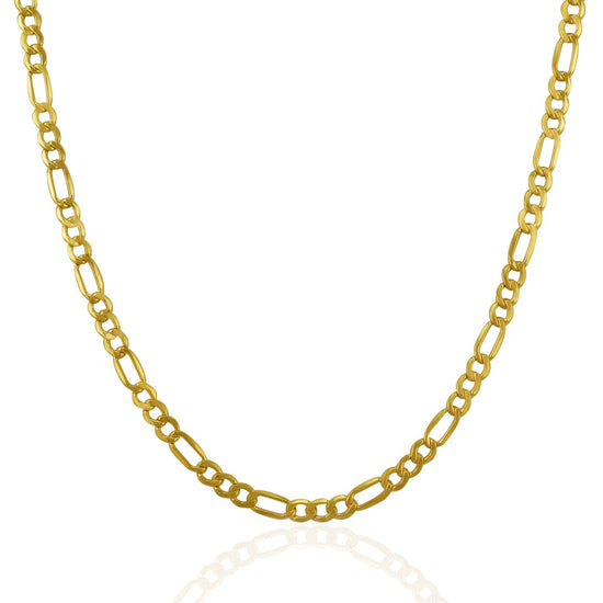 3.5mm 14k Yellow Gold Lite Figaro Chain