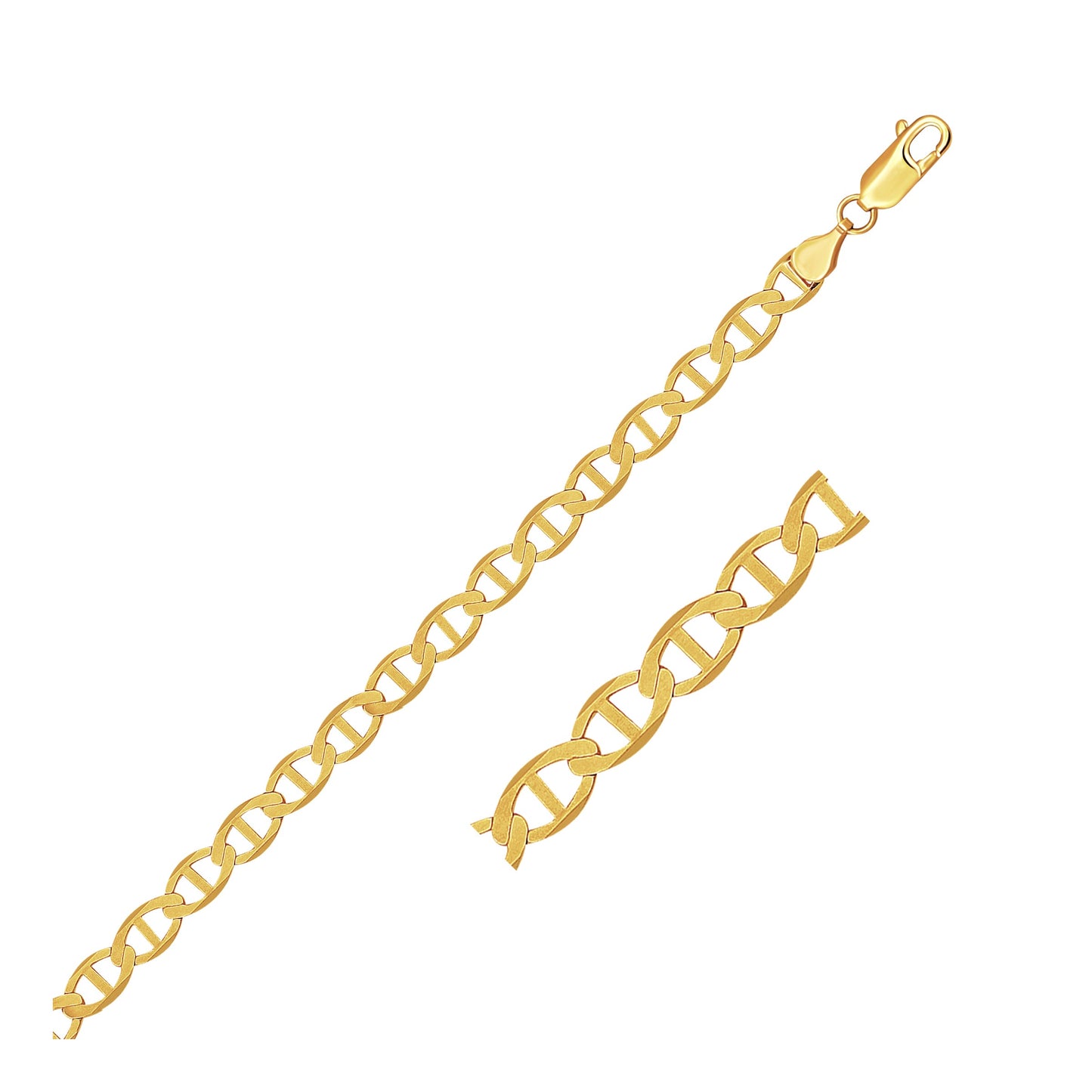 5.5mm 14k Yellow Gold Mariner Link Bracelet