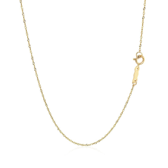 10k Yellow Gold Singapore Chain 0.8mm