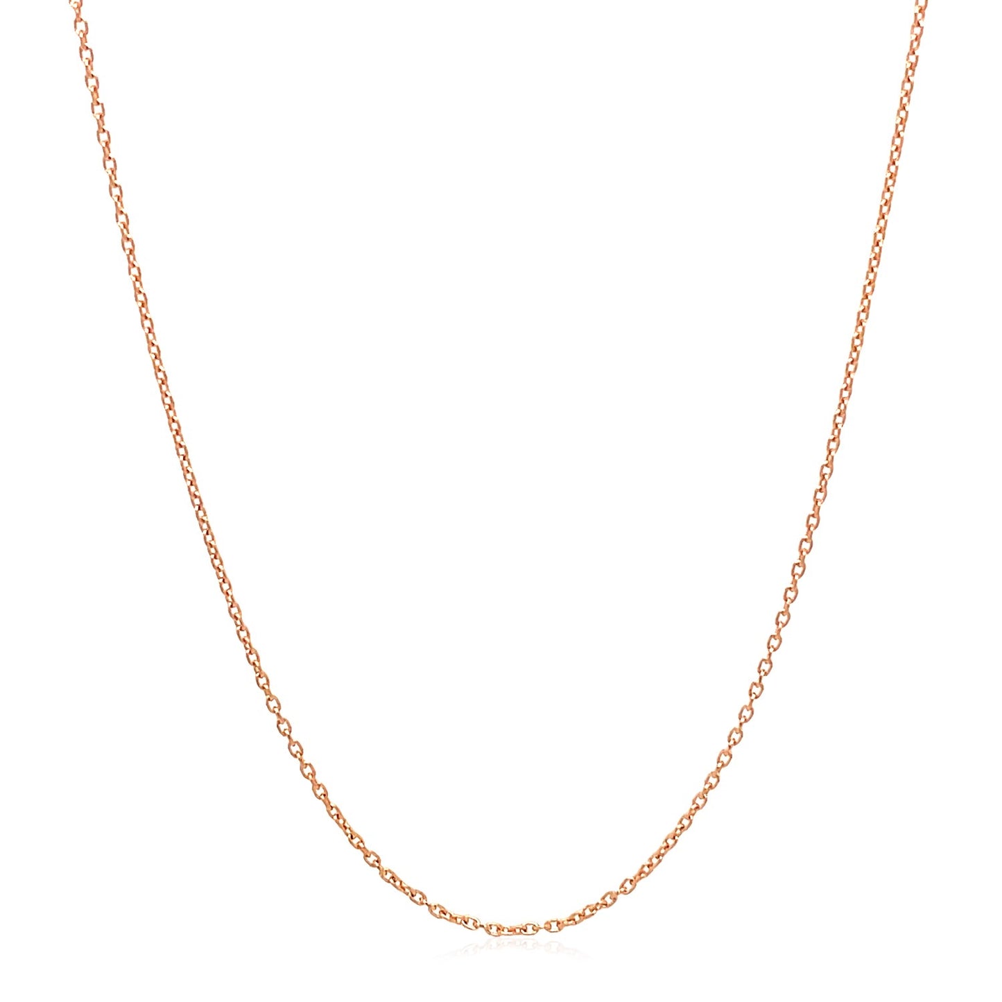 14k Rose Gold Round Cable Link Chain 0.7mm