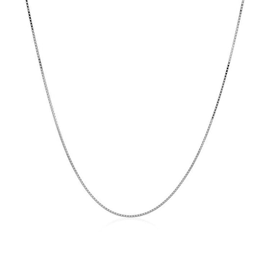 14k White Gold Classic Box Chain 0.6mm