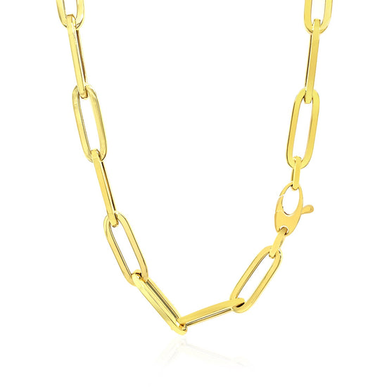 14K Yellow Gold Wide Paperclip Chain (6.1mm)