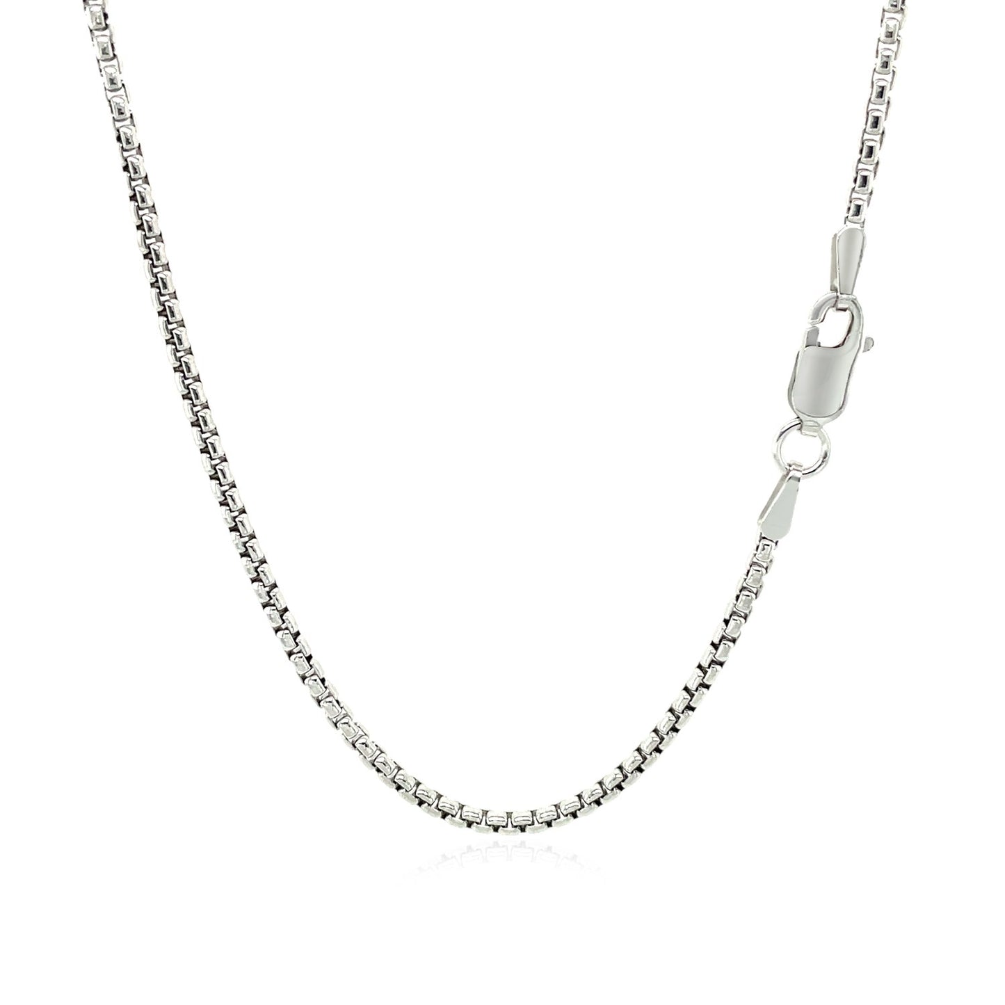 14k White Gold Round Box Chain 1.7mm