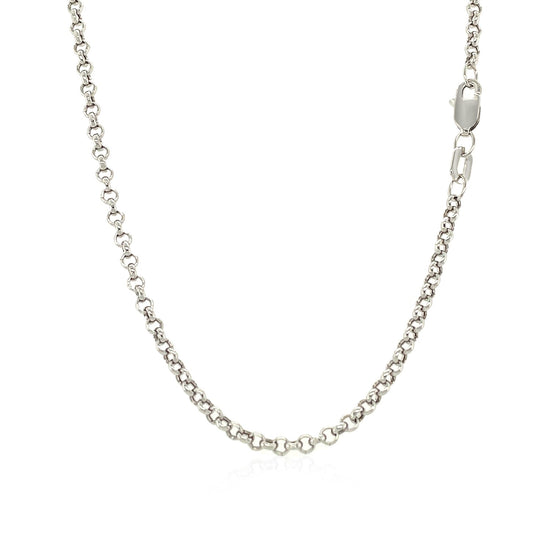 2.3mm 14k White Gold Rolo Chain