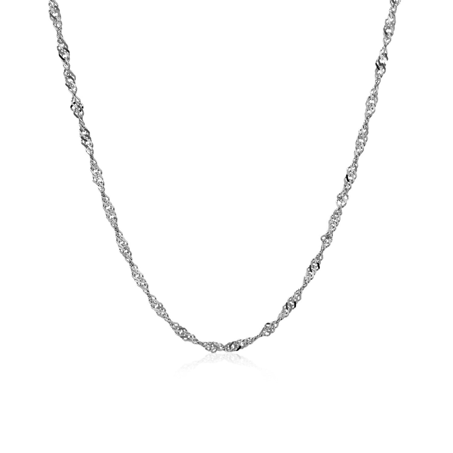 14k White Gold Singapore Chain 1.7mm