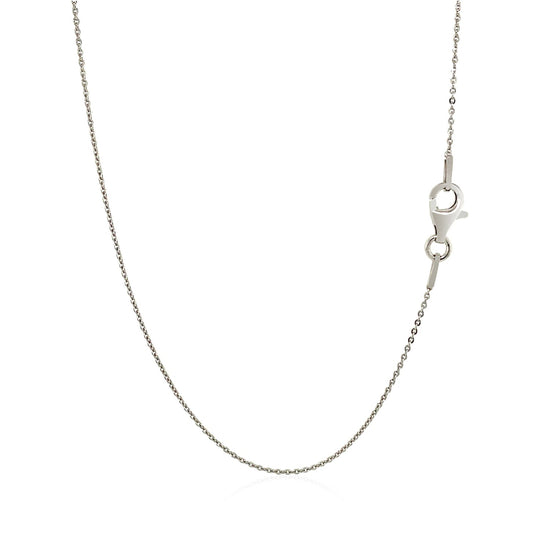 Sterling Silver Rhodium Plated Cable Chain 0.6mm