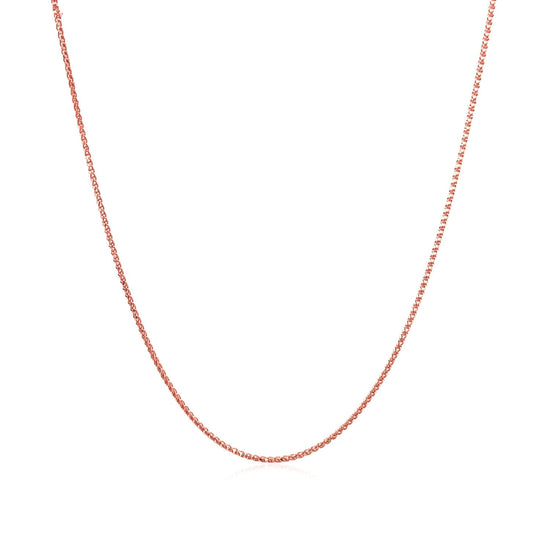 14k Rose Gold Diamond Cut Round Wheat Chain 0.6mm