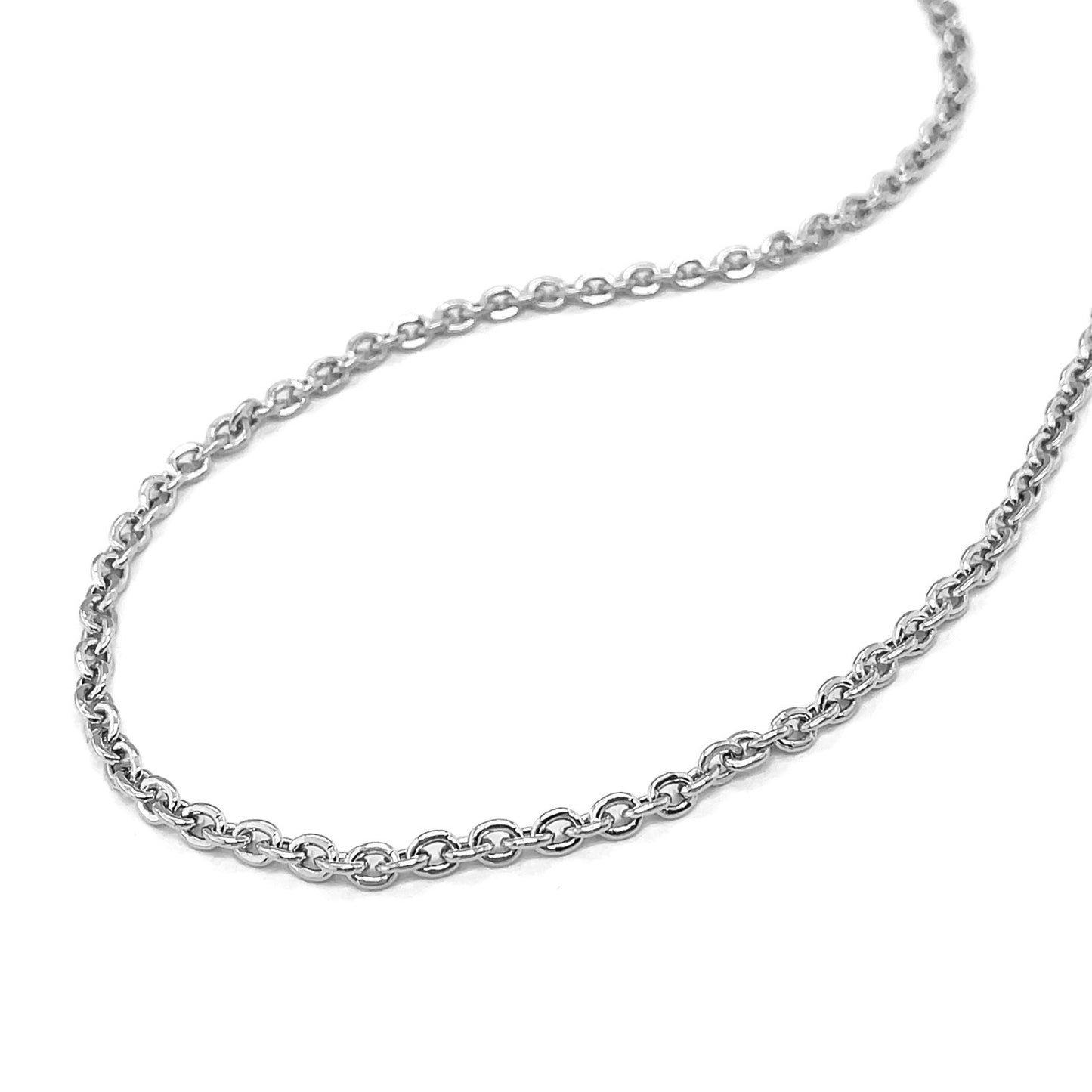 3.0mm 14k White Gold Forsantina  Lite Cable Link Chain