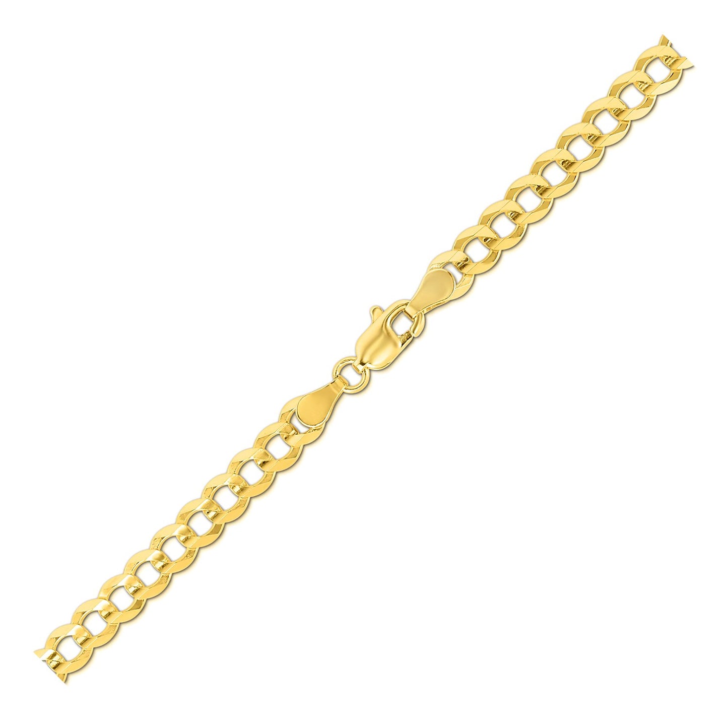 4.7mm 14k Yellow Gold Solid Curb Chain