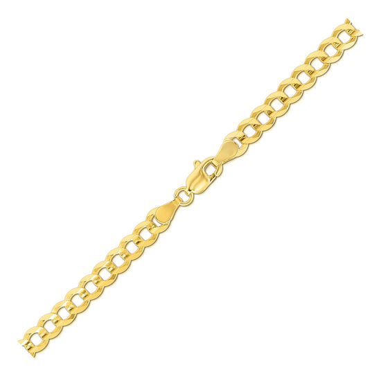 4.7mm 14k Yellow Gold Solid Curb Chain