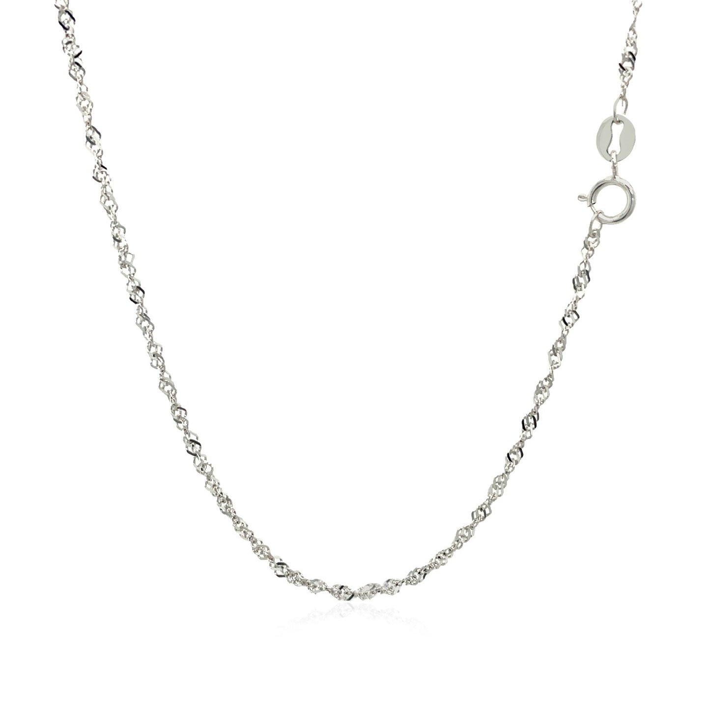 14k White Gold Singapore Chain 1.5mm