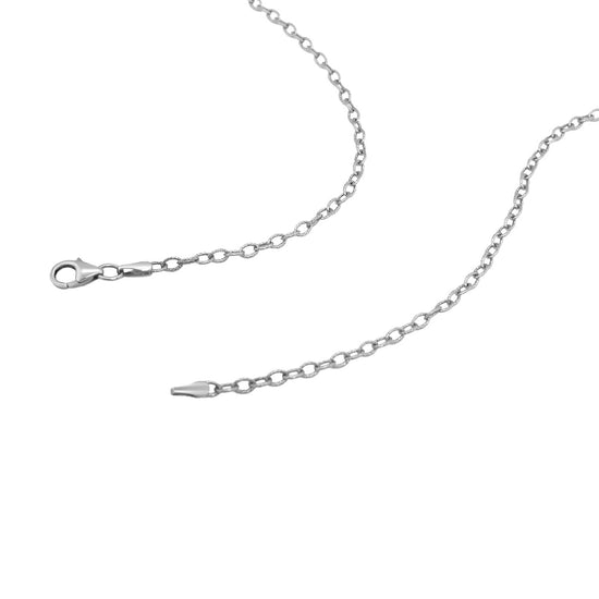 2.5mm 14k White Gold Pendant Chain with Textured Links