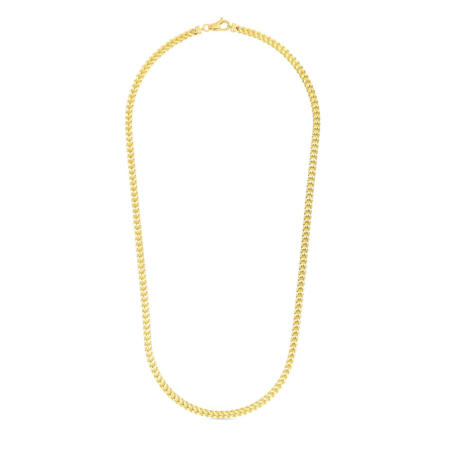 3.9mm 14k Yellow Gold Square Franco Chain