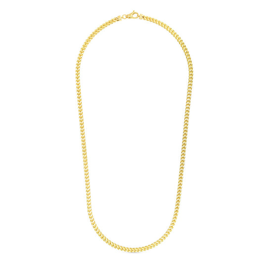 3.9mm 14k Yellow Gold Square Franco Chain