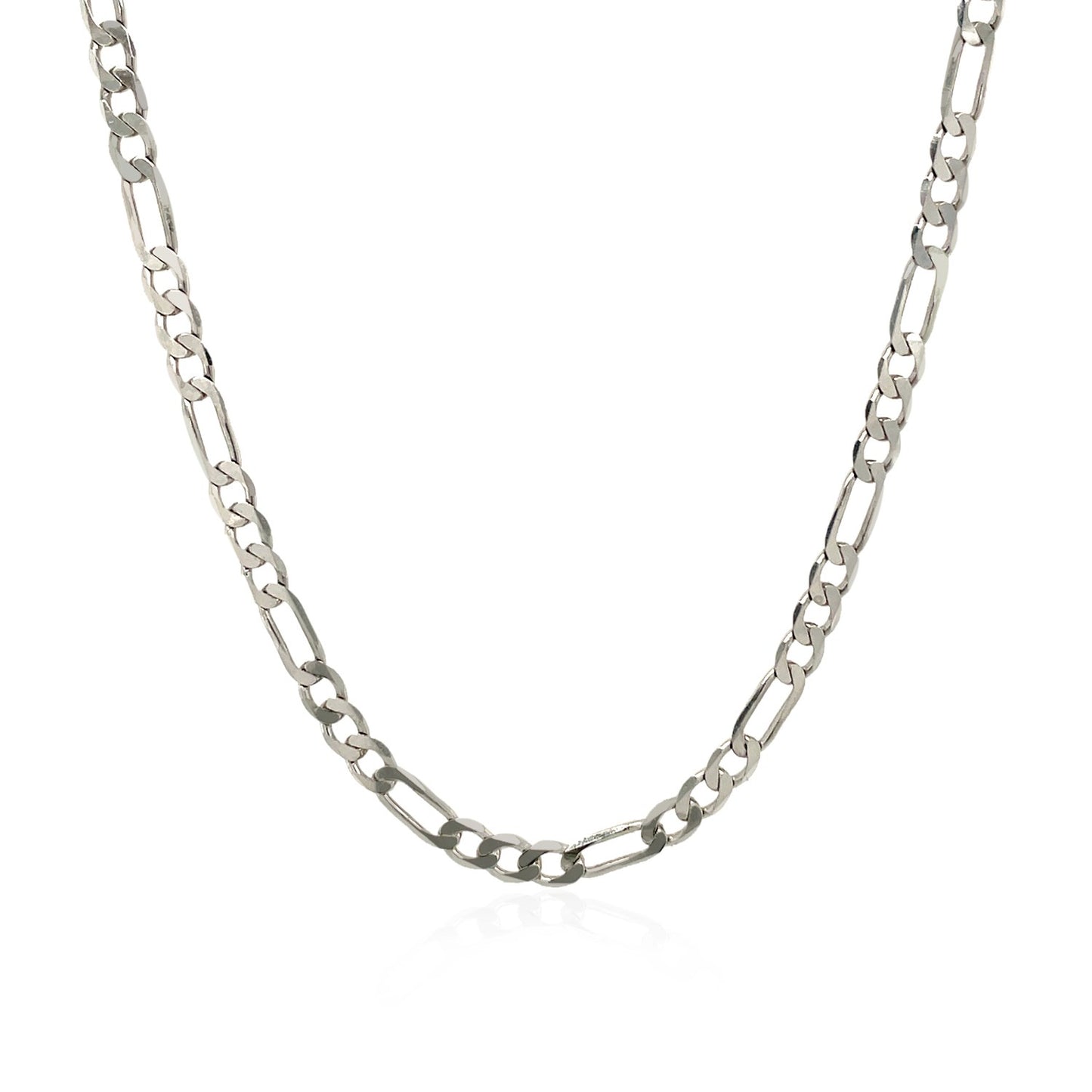 3.0mm 14k White Gold Solid Figaro Chain