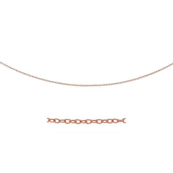 2.5mm 14k Rose Gold Pendant Chain with Textured Links