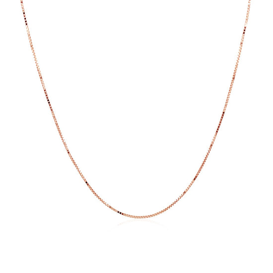 14k Rose Gold Classic Box Chain 0.6mm