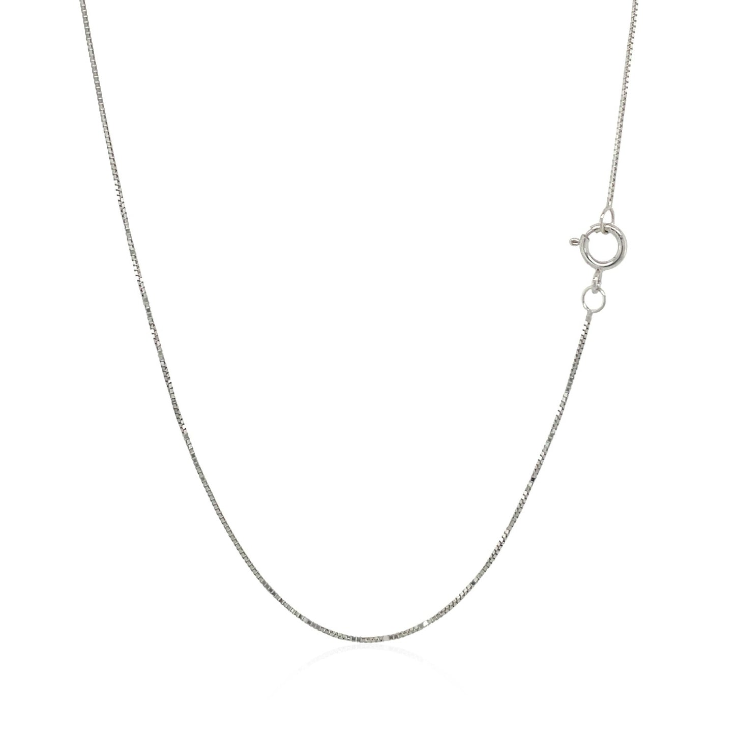 14k White Gold Classic Box Chain 0.45mm