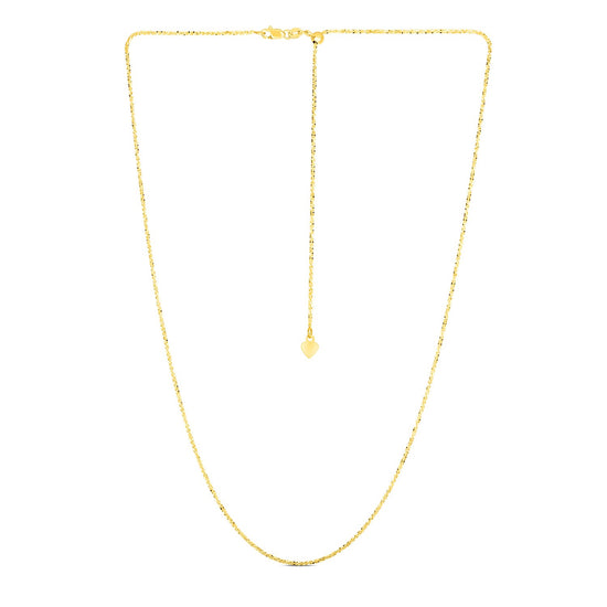 14k Yellow Gold Adjustable Sparkle Chain 1.5mm