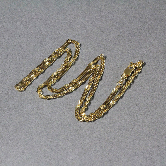 2.1mm 14k Yellow Gold Singapore Chain