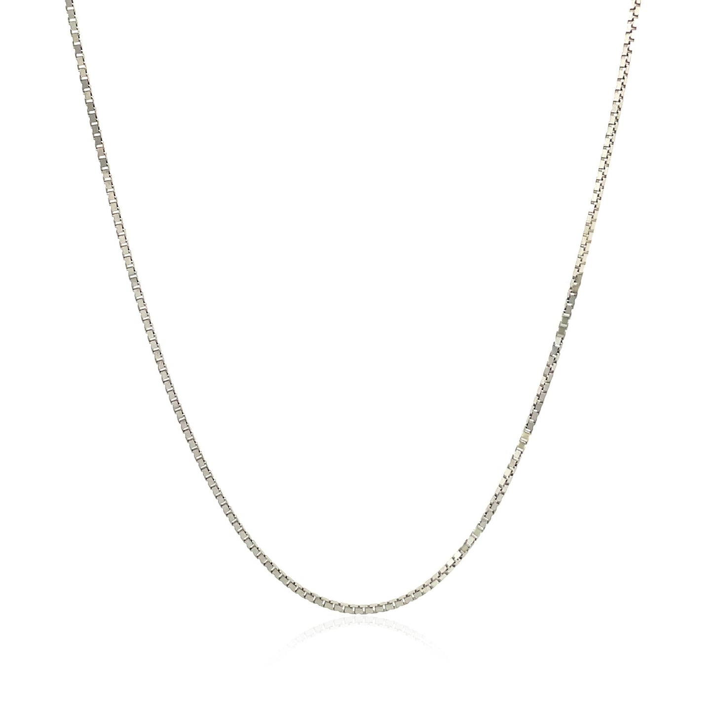 10k White Gold Classic Box Chain 0.8mm