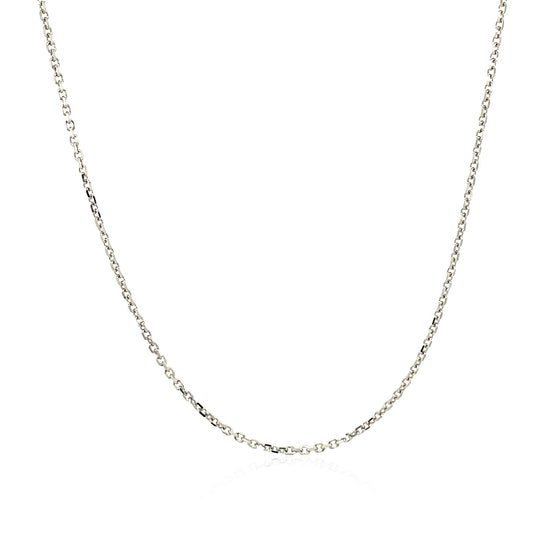 14k White Gold Diamond Cut Cable Link Chain 1.1mm