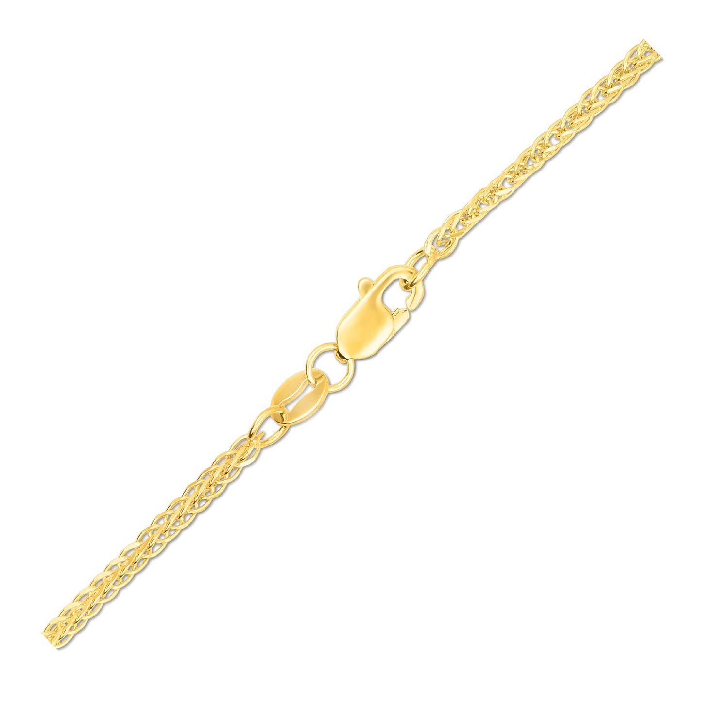 14k 1.8mm Yellow Gold Square Wheat Chain