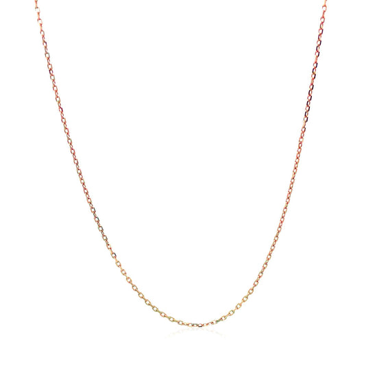 Diamond Cut Cable Link Chain in 14k Rose Gold (0.8 mm)